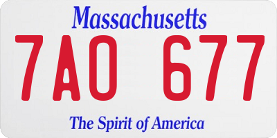 MA license plate 7AO677