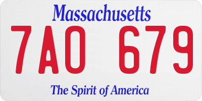 MA license plate 7AO679