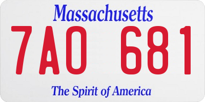 MA license plate 7AO681