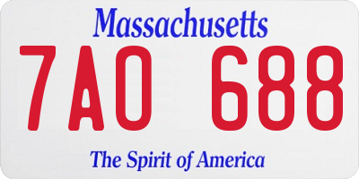 MA license plate 7AO688