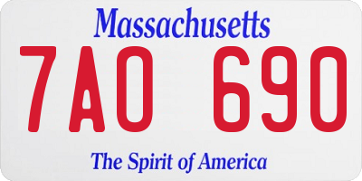 MA license plate 7AO690