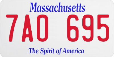 MA license plate 7AO695
