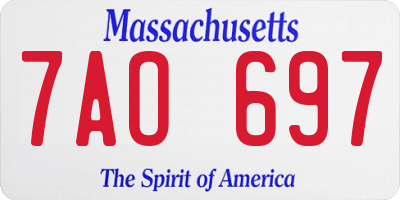 MA license plate 7AO697