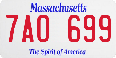 MA license plate 7AO699