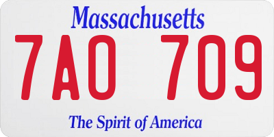 MA license plate 7AO709