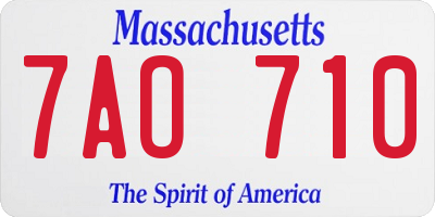 MA license plate 7AO710