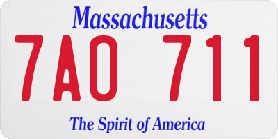 MA license plate 7AO711