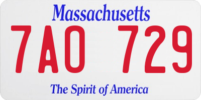MA license plate 7AO729
