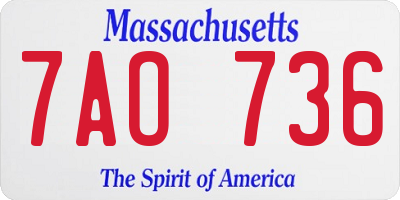 MA license plate 7AO736