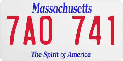 MA license plate 7AO741