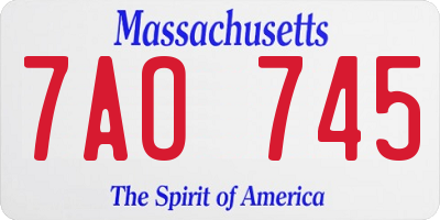 MA license plate 7AO745