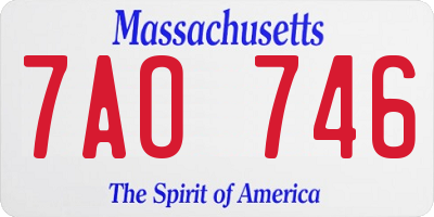 MA license plate 7AO746