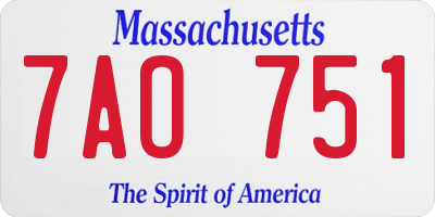 MA license plate 7AO751