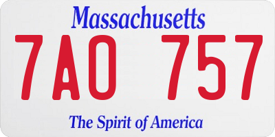 MA license plate 7AO757