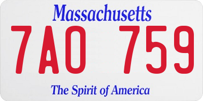 MA license plate 7AO759