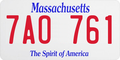 MA license plate 7AO761