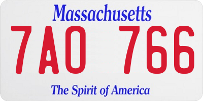 MA license plate 7AO766