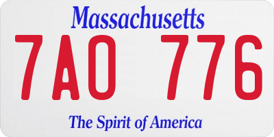 MA license plate 7AO776
