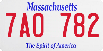 MA license plate 7AO782