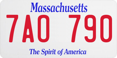 MA license plate 7AO790