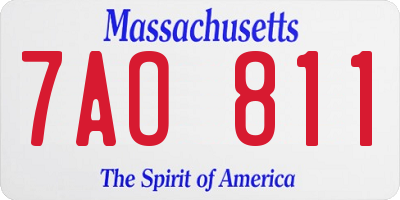 MA license plate 7AO811