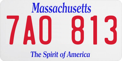 MA license plate 7AO813