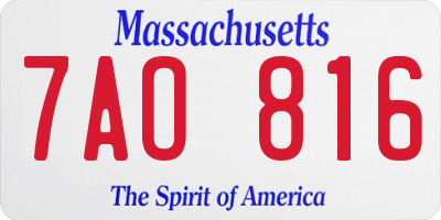 MA license plate 7AO816