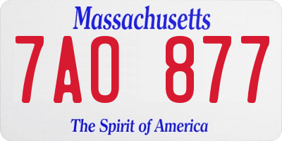 MA license plate 7AO877