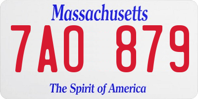 MA license plate 7AO879