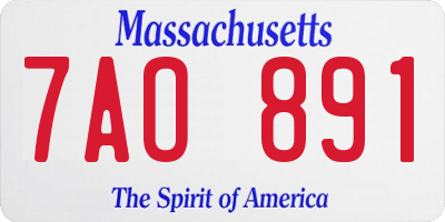MA license plate 7AO891
