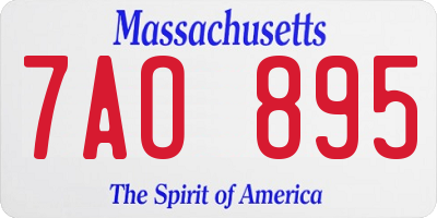 MA license plate 7AO895