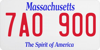MA license plate 7AO900