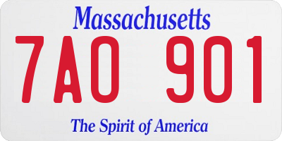 MA license plate 7AO901