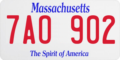 MA license plate 7AO902