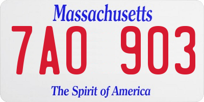 MA license plate 7AO903