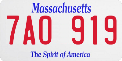 MA license plate 7AO919