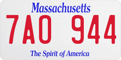 MA license plate 7AO944