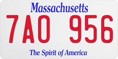 MA license plate 7AO956