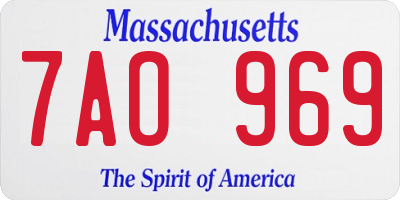 MA license plate 7AO969