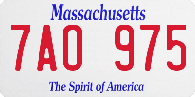 MA license plate 7AO975