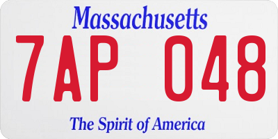 MA license plate 7AP048