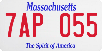 MA license plate 7AP055