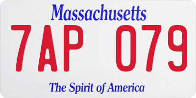 MA license plate 7AP079