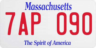 MA license plate 7AP090