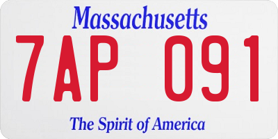 MA license plate 7AP091