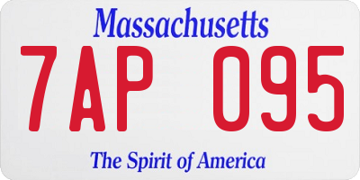 MA license plate 7AP095