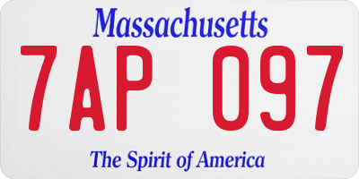 MA license plate 7AP097