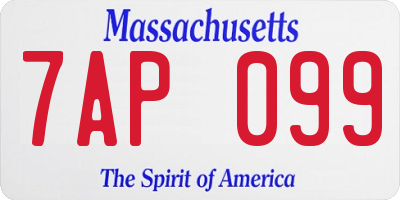 MA license plate 7AP099
