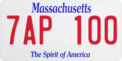 MA license plate 7AP100