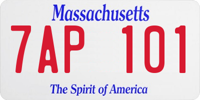 MA license plate 7AP101